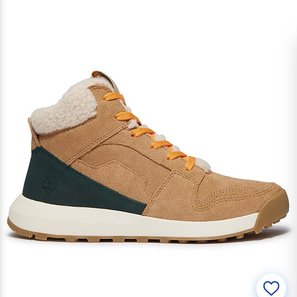 Timberland Wheat Suede Hiker with Forest Heel & Orange Laces size 8.5 NEW